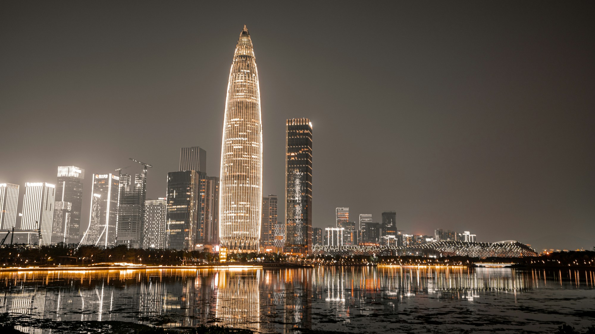 Shenzhen skyline illuminated at night